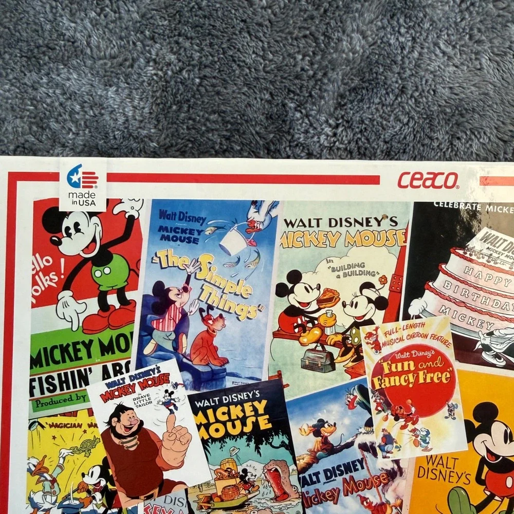 Ceaco Disney Mickey Mouse 1500 Piece Jigsaw Puzzle Vintage Movie Poster Collage